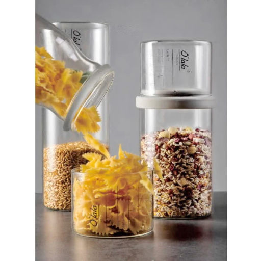 Банка для продуктов стеклянная 850мл "Olala" с мерный стаканом