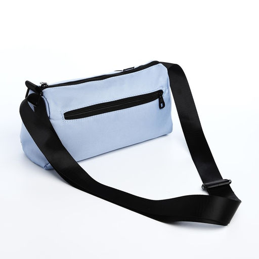 Сумка молодёжная на молнии, 29×11×15 см, голубая