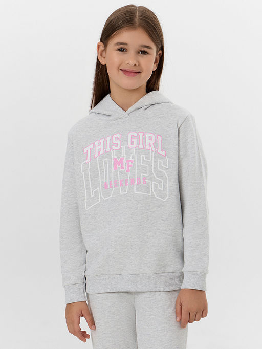 Комплект для девочек серый с надписью This girl loves weekends - Mark formelle фото 3