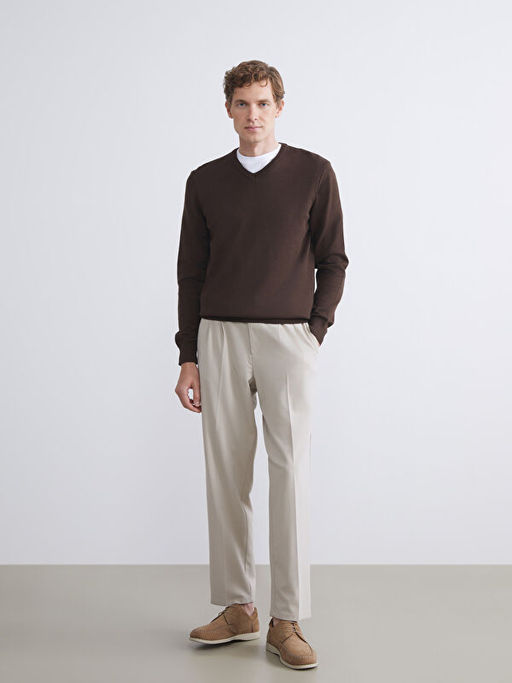 V Yaka Erkek Triko Kazak