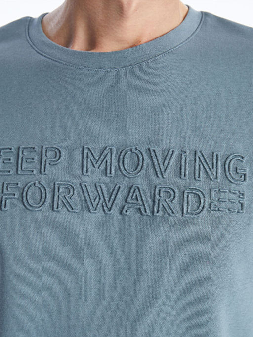 Bisiklet Yaka Uzun Kollu Erkek Kal?n Sweatshirt