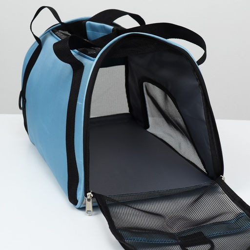 Сумка-переноска сетчатая, 48 х 26 х 31 см, голубая - Пижон фото 5