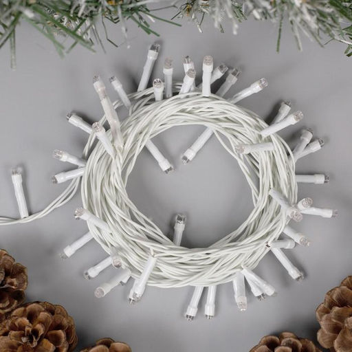 Гирлянда Нить 5 м, IP20, белая нить, 50 LED, 8 режимов, 220 В, свечение мульти - Luazon lighting фото 2