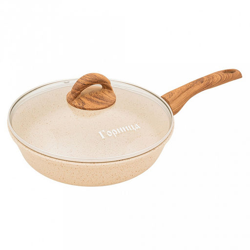 Набор посуды с антипригарным покрытием "Гармония Оникс" 4 предмета: сковорода со съемной ручкой д26см, h6,9см, жаровня д26см, h7,5см, кастрюля 4л, д26см, h11см, стеклянная крышка д26см (Россия) Подходит для всех видов плит, включая индукционную.