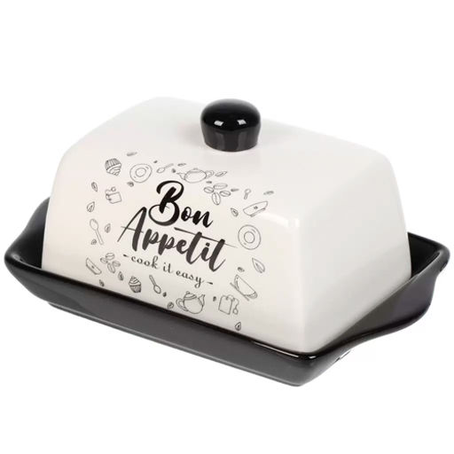 Масленка доломит, 19.7х12.5 см, крышка доломит, Бон Аппетит (455651) /DANIKS/