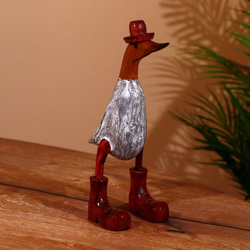 Сувенир «Утка в сером», 27 см, дерево