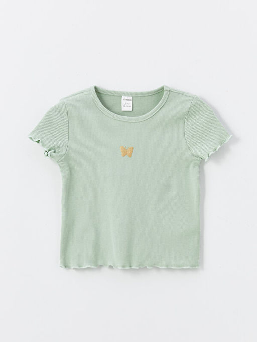 Bisiklet Yaka K?sa Kollu Nak??l? K?z Bebek Ti??rt