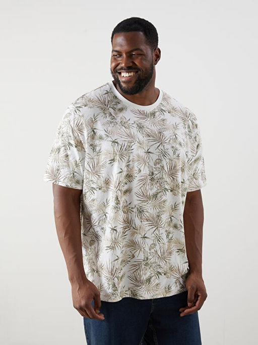 Bisiklet Yaka ?i?ekli Erkek Ti??rt