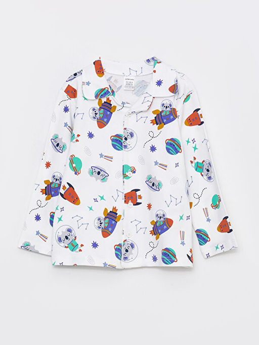 G?mlek Yaka Uzun Kol Bask?l? Erkek Bebek Pijama Tak?m? - Waikiki фото 2