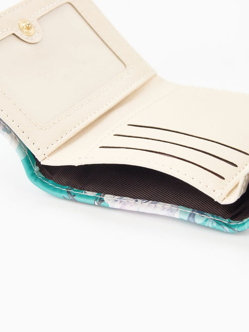 Кошелёк женский на кнопке, 10.5?2.5?8.5 см, с цветочным принтом, разноцветный