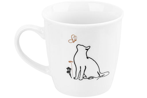 Кружка 340 мл 12,5*9*9,2 см Кот и Бабочка NEW BONE CHINA - Elan gallery фото 6