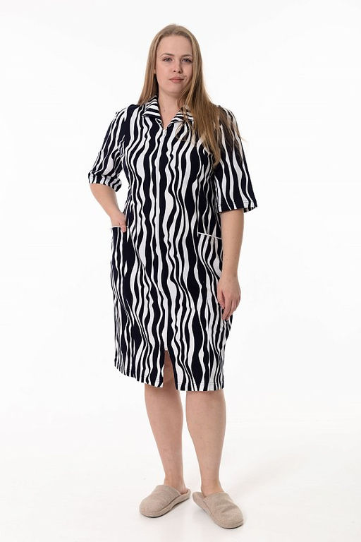 Халат М324282сб синий/белый