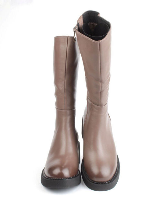 02-FI908-3M BROWN Сапоги зимние женские (натуральная кожа, натуральный мех)