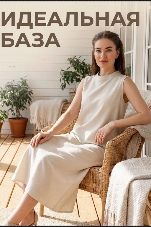 Сарафан лен белый