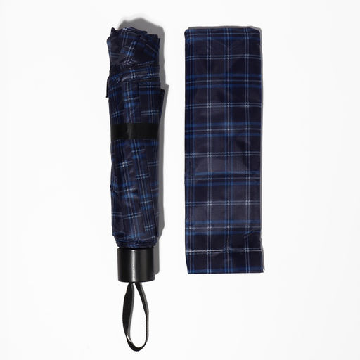 Зонт механический «Клетка», 4 сложения, 10 спиц, R=52/60 см, d=104 см, МИКС