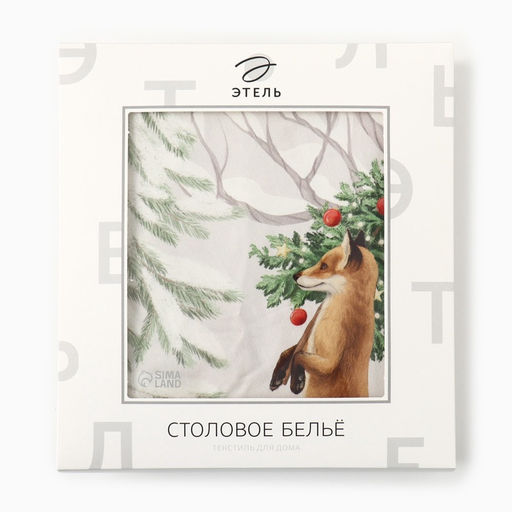 Скатерть новогодняя Этель. Новогоднее чудо, d=220 см +/-3 см с ВГМО, 100% хлопок, саржа 190 г/м?