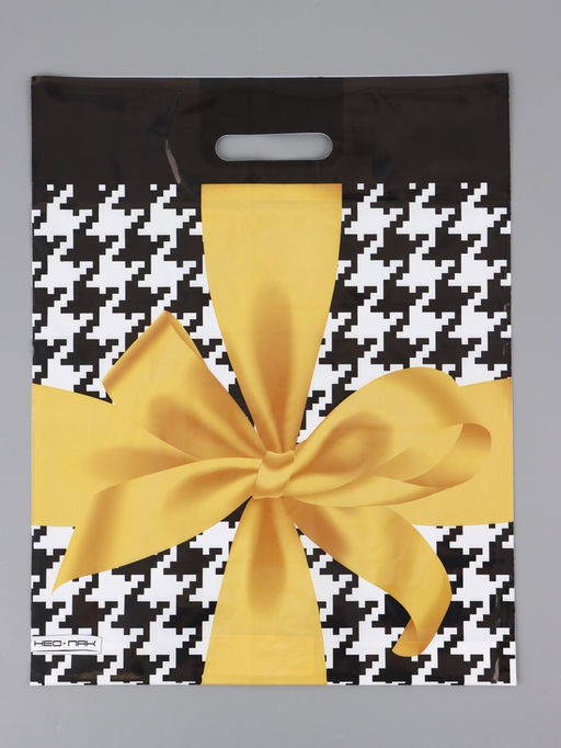 Цена за 25 шт. Пакет "Бант, полиэтиленовый с вырубной ручкой 38х47 см, 60 мкм