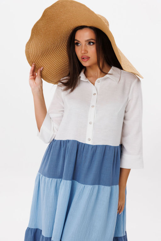 Платье Anastasia 1240.1 белый/голубой  фото 3