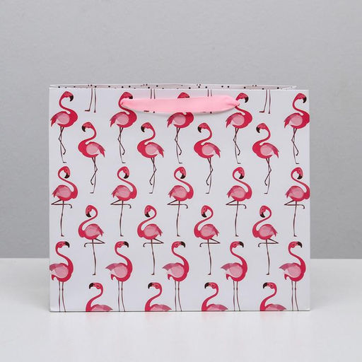 Пакет ламинированный горизонтальный Фламинго, ML 27 23 11,5 см - Дарите счастье фото 2