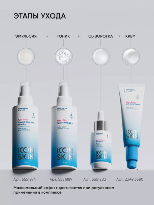 Пилинг для лица 18% от акне и воспалений - Icon skin фото 13