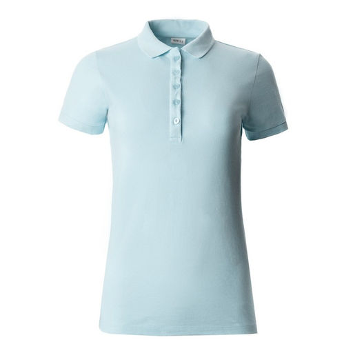 Футболка поло женская MINAKU: Basic line, голубая, размер 42