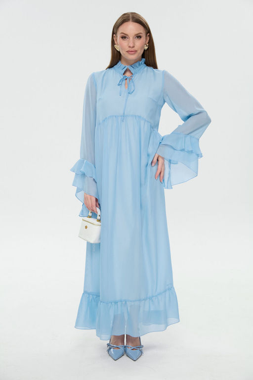 Платье NIKVA н1038-1 голубой  фото 4