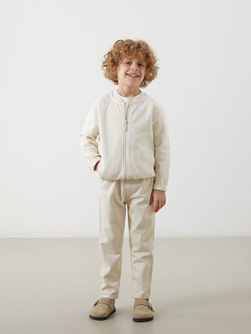 Basic Erkek ?ocuk Fermuarl? Sweatshirt