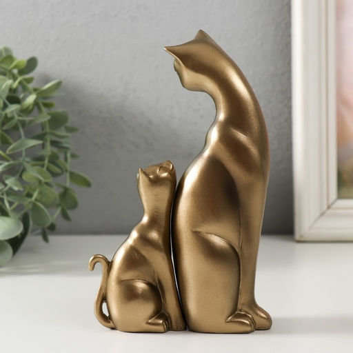 Набор фигурок полистоун «Кошка с котёнком», 2 шт., 15.5 см; 9.3 см