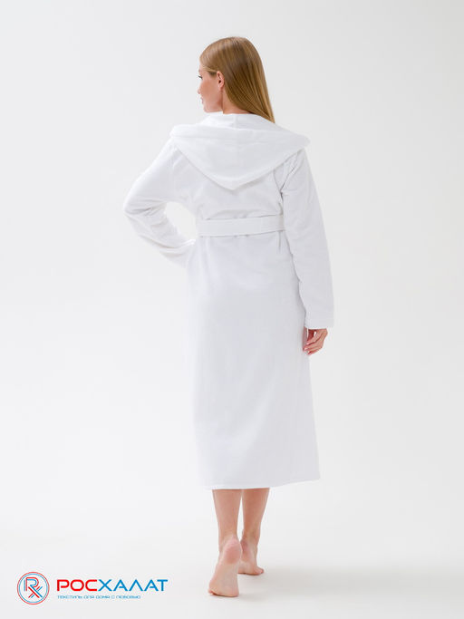 Женский халат с капюшоном белый  МЗ-06 (1)