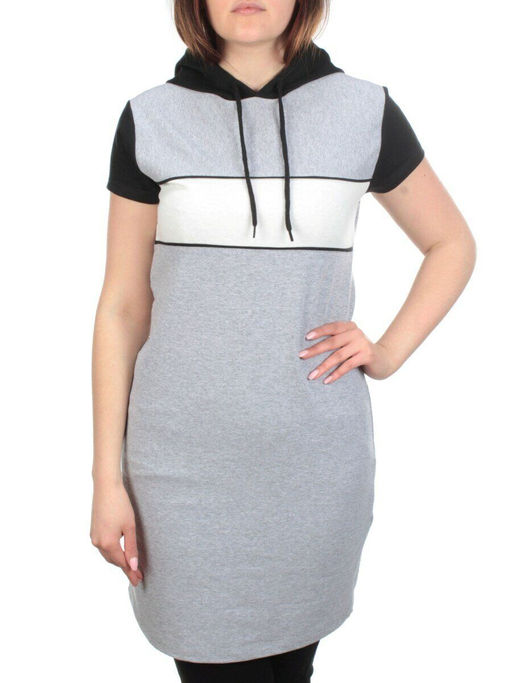 11793 GRAY Туника спортивная женская (100% хлопок) - Фабричный китай фото 2