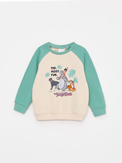 Bisiklet Yaka Uzun Kollu Bask?l? Erkek Bebek Sweatshirt Pantolon 2li Tak?m - Waikiki фото 2