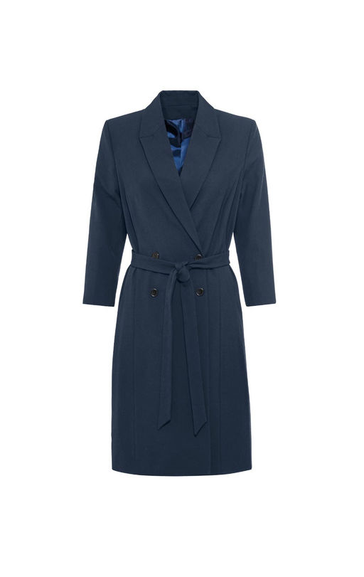 Двубортное платье с поясом, синее - Heine фото 2