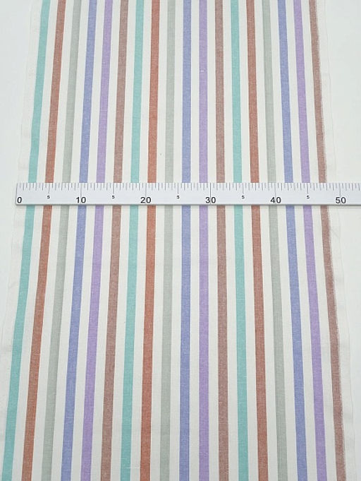 Холст полотенечный Мятные/красные/серые полосы, ш.0.5м, лен-30%, хл-70%, 140гр/м.кв - Купава фото 4