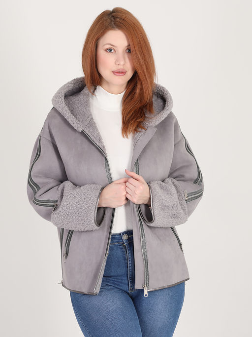 Куртка серая женская больших размеров - Almond фото 3