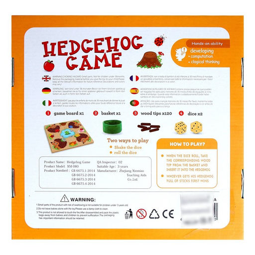 Детская развивающая доска для счёта «Ёжики» 30.5×30.5×1 см