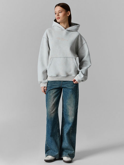 Теплое худи женское серое с начесом - Mark formelle фото 4