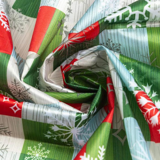 Скатерть новогодняя Доляна Новогодняя мозаика 145*260 +/- 2 см, 100% п/э  фото 9