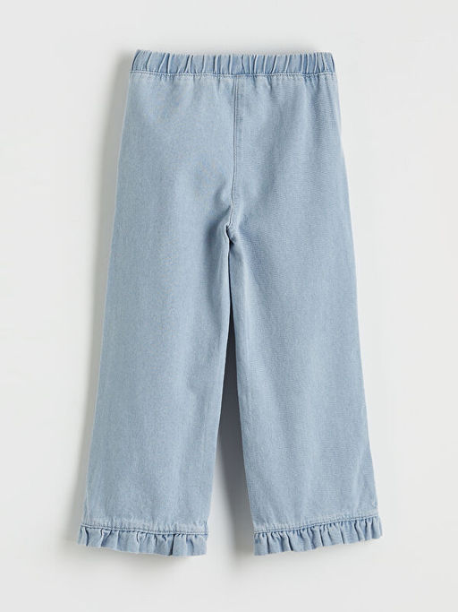 Beli Lastikli K?z ?ocuk Jean Pantolon