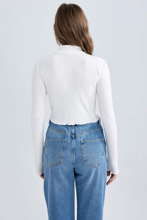 Кардиган приталенного кроя в рубчик с камзолом - Defacto фото 6