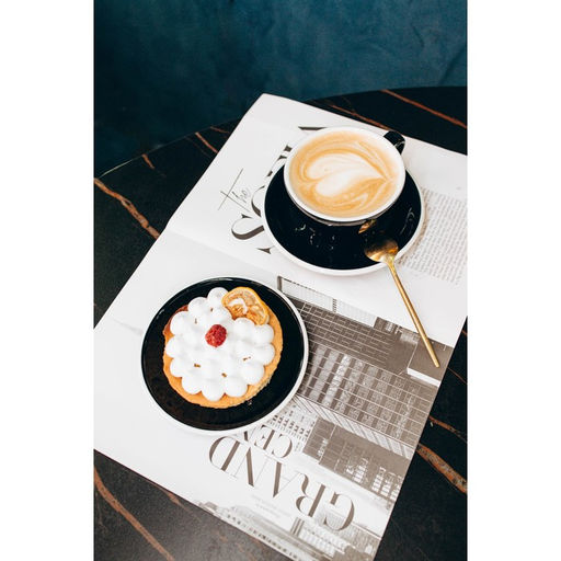 Кофейная пара Magistro Coffee time, чашка 300 мл, блюдце d=15.5 см, фарфор, чёрная