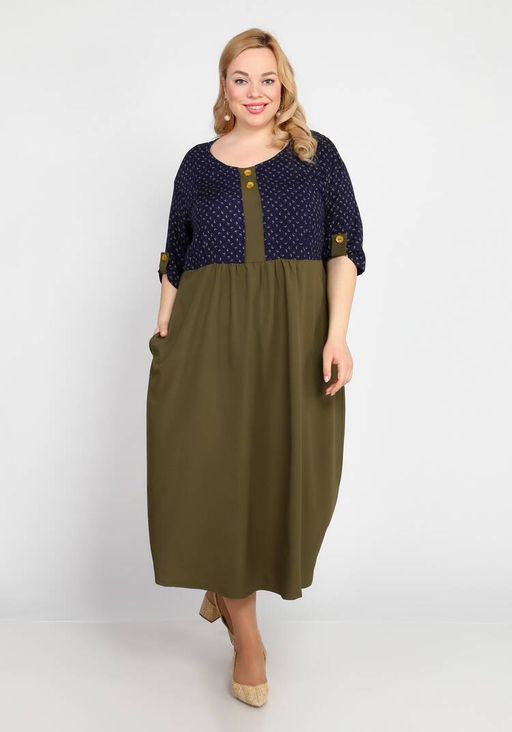 Платье Стильная Мозаика сине-зеленый