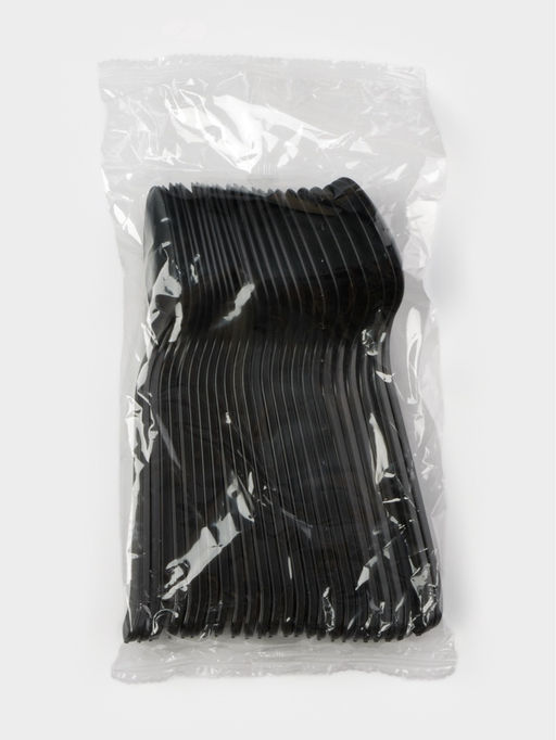 Цена за 50 шт. Ложка одноразовая для фуршета «Премиум», 18 см, пластик, чёрная