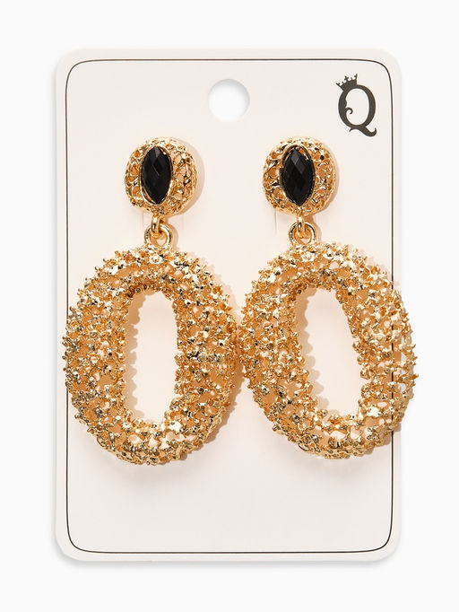 Серьги ассорти «Море», овал, чёрные в золоте