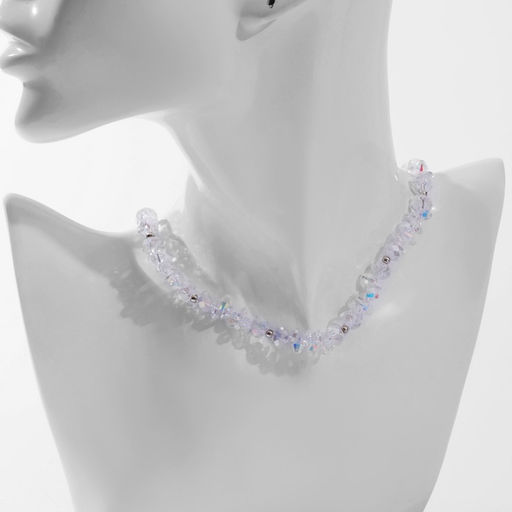 Колье Крошка блеск, радужное в серебре, 40 см