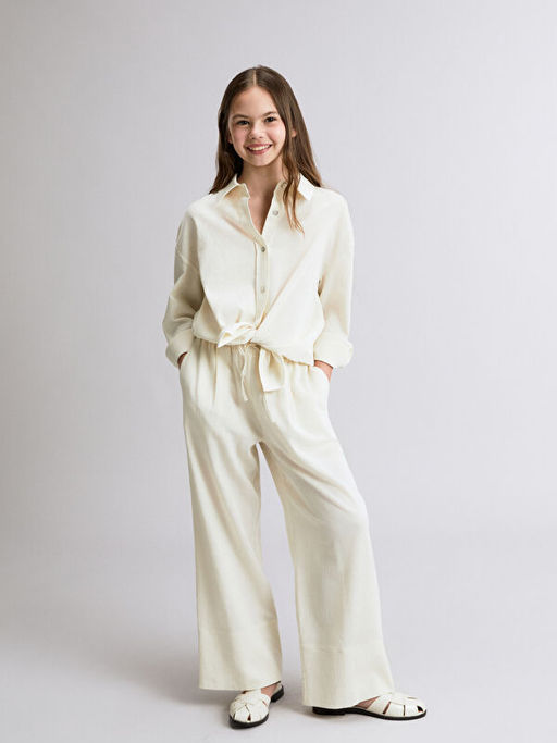 Beli Lastikli K?z ?ocuk Pantolon