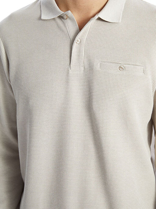 Polo Yaka Uzun Kollu Erkek Sweatshirt