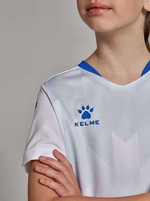 Детская футбольная форма KELME Short-Sleeved Football Suit (White/Blue)