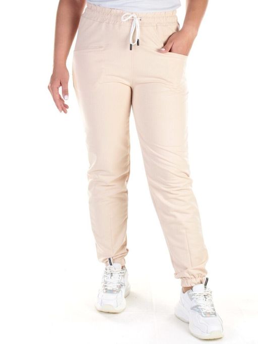 QB-84 BEIGE Брюки спортивные женские (95% хлопок, 5% стрейч) P&S