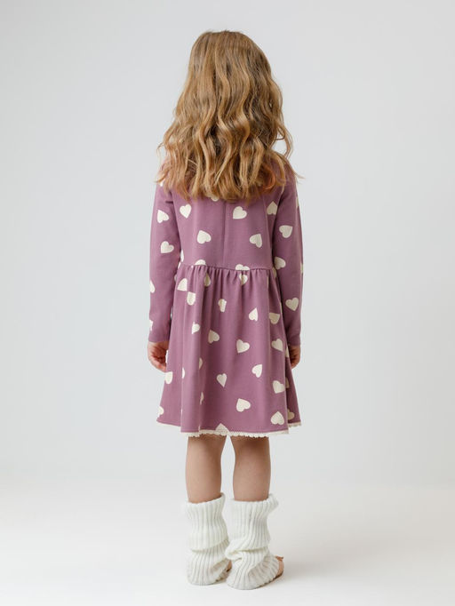 КР 5836/темная орхидея,сердечки к591 платье для дев