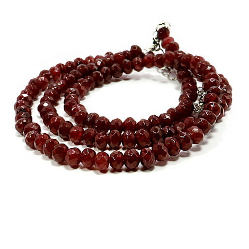 Бусы из граненного камня Рубиновый агат 4мм 45см - Сандаловый дом фото 2